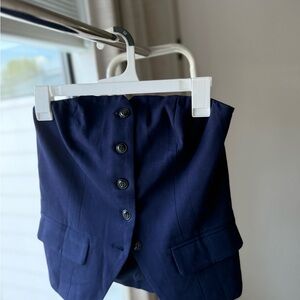 Navy Button-Up Skirt